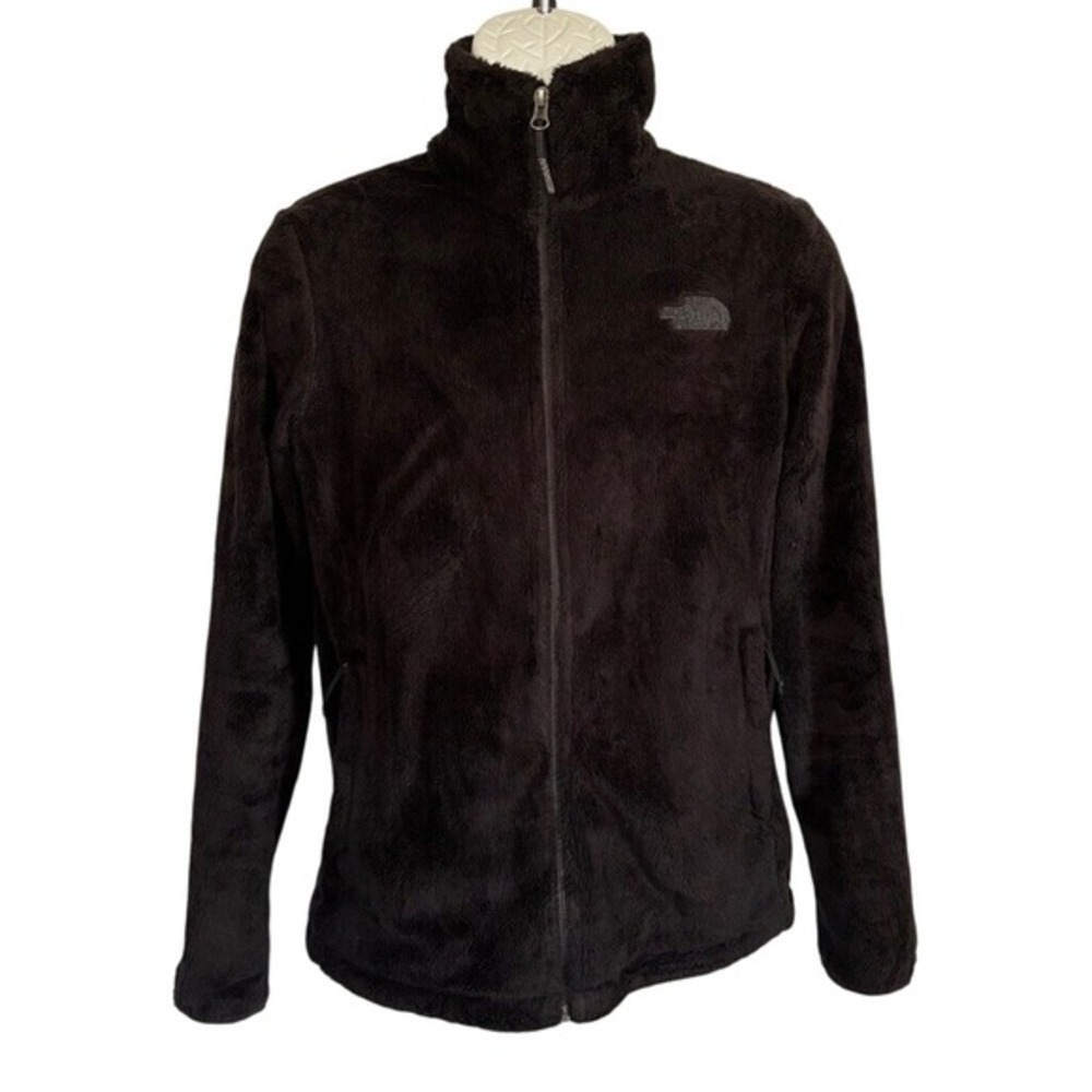 The North Face Women's Full Zip Osito Fleece Jacket Black Sz M‎ Logo Outdoor